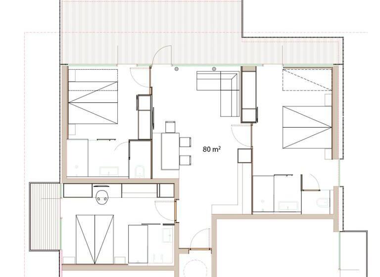 1ベッドルームペントハウスアパート, Apart6580
