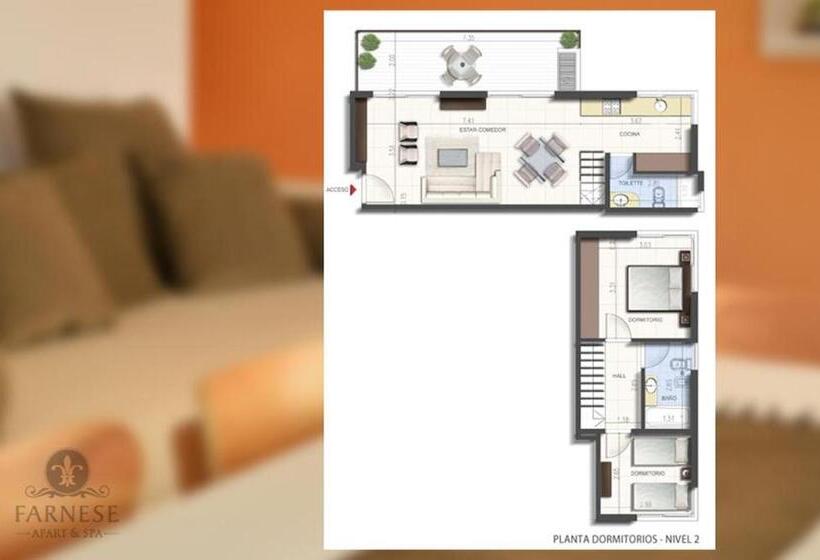 복층 룸, Farnese Apart & Spa Farnese Apart Mar