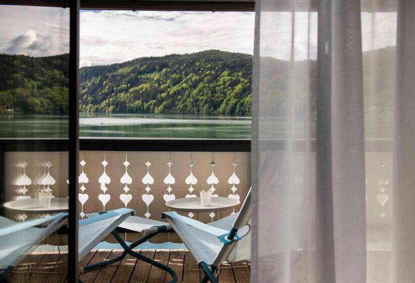 غرفة ديلوكس مطلة على البحيرة, Seeglück Hotel Forelle Superior