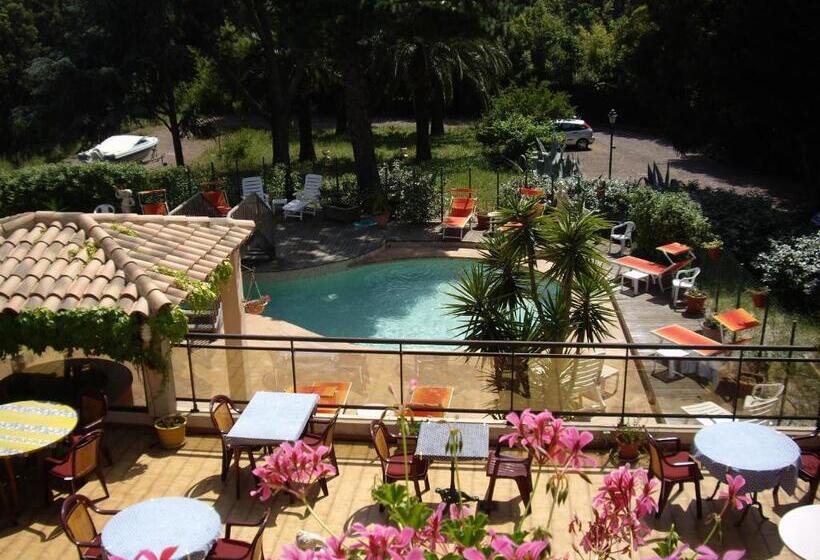 غرفة قياسية مزوَّدة بتراس, Hôtel Les Palmiers