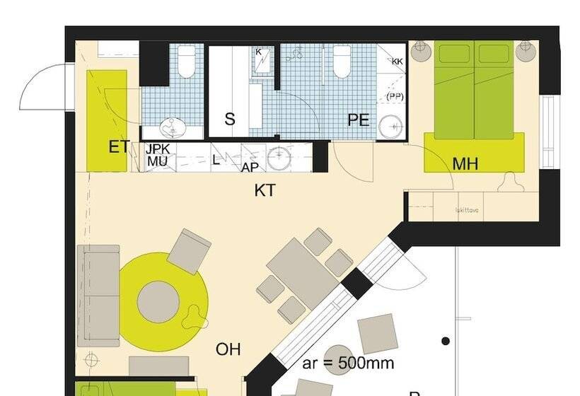 침실 1개 아파트, Spa Hotel Peurunka