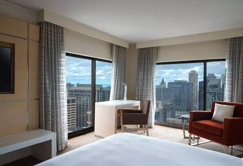 シティビューのダブルベッドスタンダードルーム, Chicago Marriott Downtown Magnificent Mile