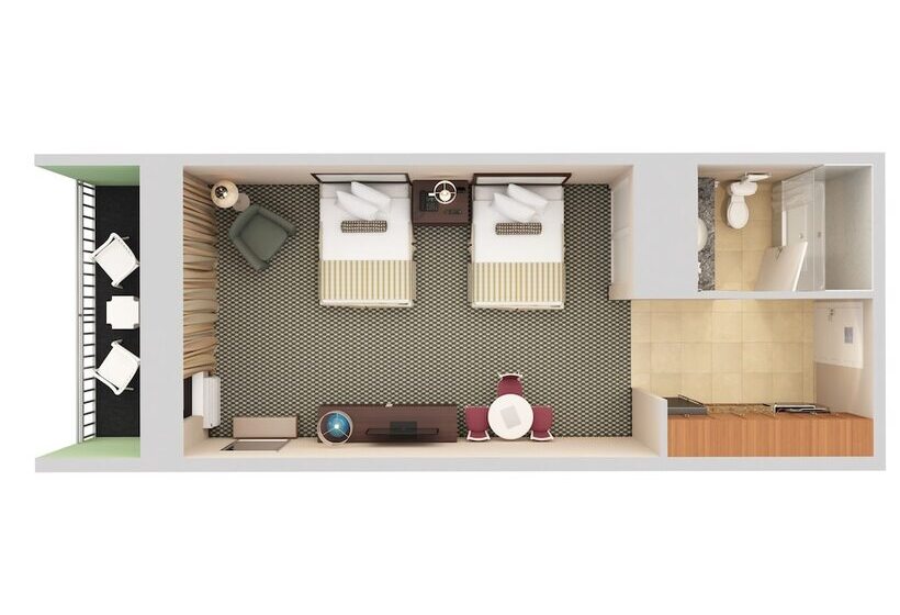 اتاق استاندارد با 2 تخت دوبل, Coral Beach Resort