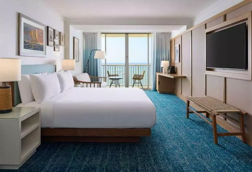 キングサイズベッドのクラブルーム, Outrigger Reef Waikiki Beach Resort