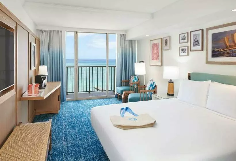 キングサイズベッドのクラブルーム, Outrigger Reef Waikiki Beach Resort