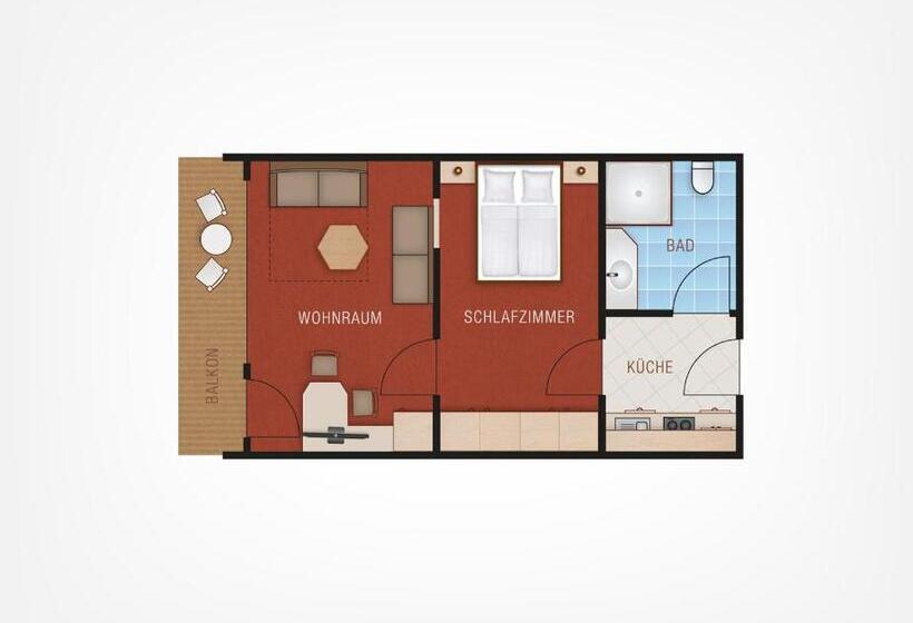 شقة غرفة واحدة, Aparthotel Kleinwalsertal