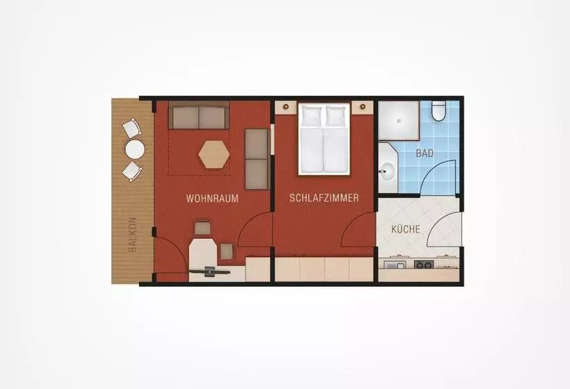１ベッドルームアパートメント, Aparthotel Kleinwalsertal