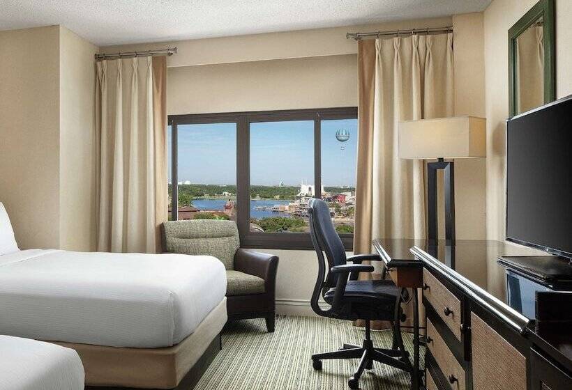 带2个双人床的标准工作室, Hilton Orlando Lake Buena Vista Disney Springs® Area