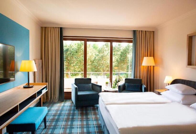 可看到停车场的标准间, Aalernhüs Hotel & Spa