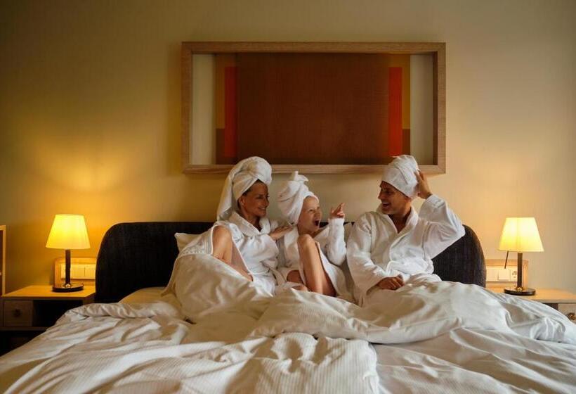 可看到停车场的标准间, Aalernhüs Hotel & Spa