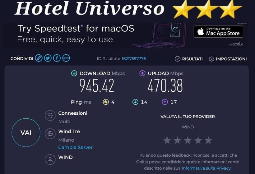 غرفة قياسية ثلاثية, Universo