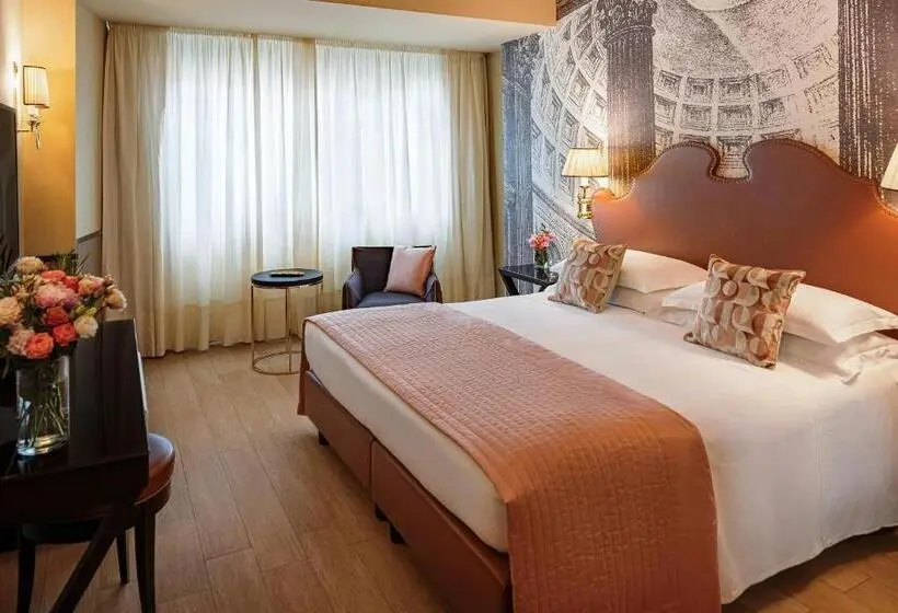 آپارتمان یک خوابه با دری مشترک که هال را جدا می کند., Starhotels Michelangelo Rome