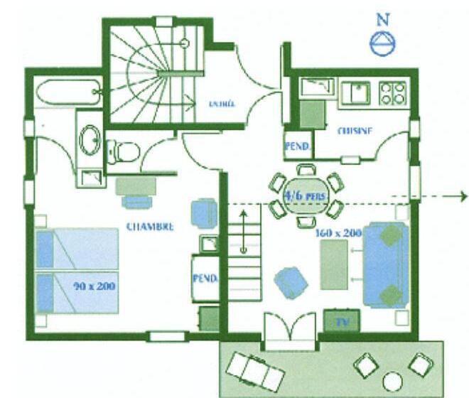 침실 1개 복층 룸, Locations Appartements & Chalets   Village Piéton, Vue Glaciers