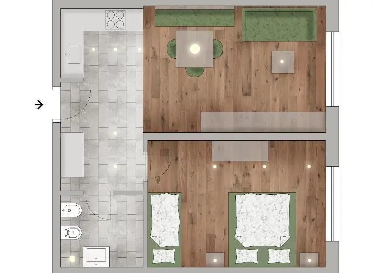 １ベッドルームアパートメント, Residence Villa Al Sole