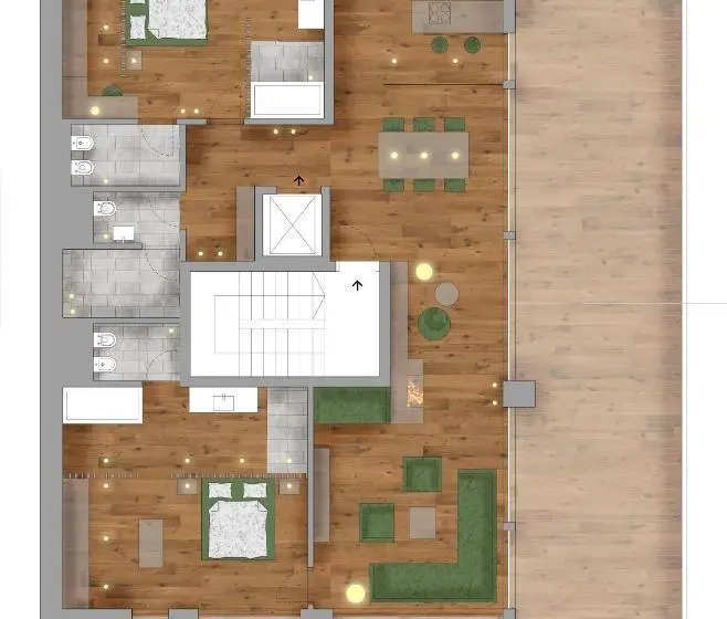 １ベッドルームペントハウスアパート, Residence Villa Al Sole