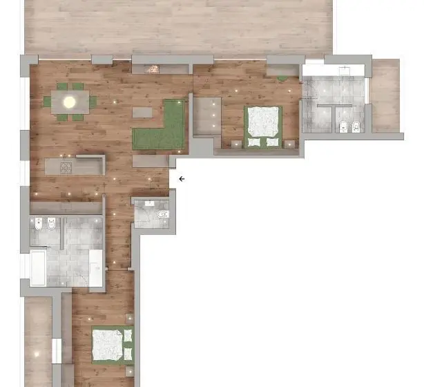 １ベッドルームのデラックスアパートメント, Residence Villa Al Sole