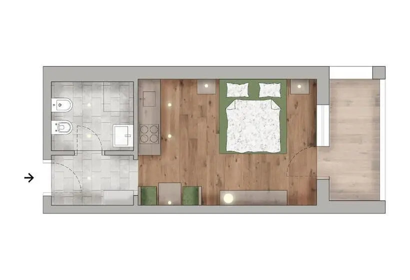 バルコニー付きスタンダードステューディオ, Residence Villa Al Sole