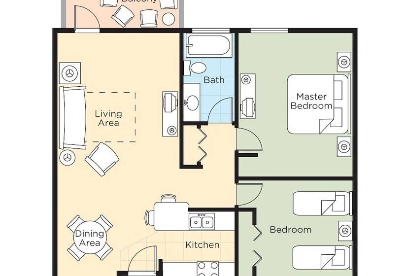 ２ベッドルームアパートメント, Club Wyndham Dolphin S Cove