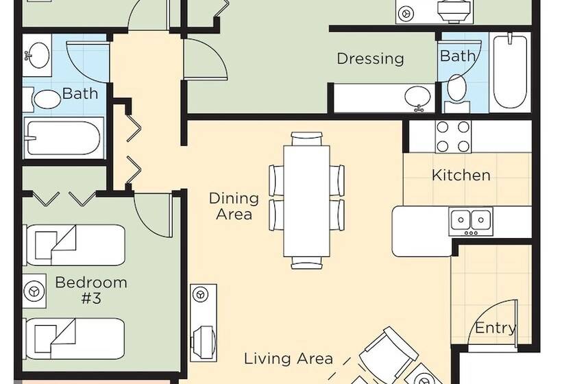 ３ベッドルームアパートメント, Club Wyndham Dolphin S Cove