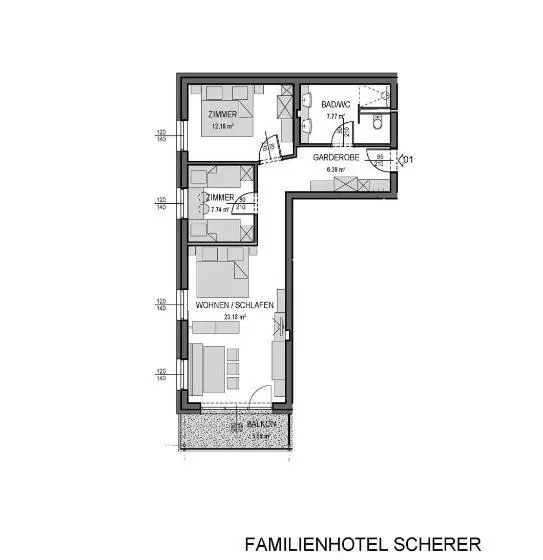 スイート（家族用）, Almfamilyhotel Scherer