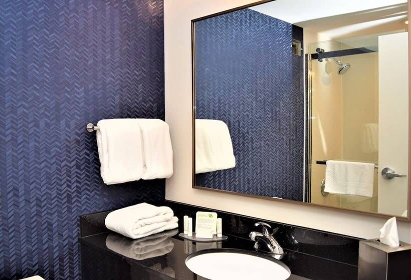 带2个双人床的标准工作室, Fairfield Inn Corning Riverside