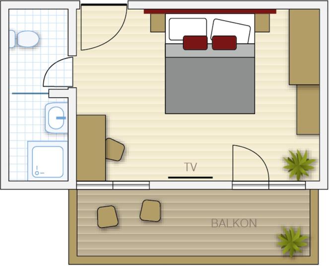 バルコニー付きスタンダードトリプルルーム, Gasthof Edelweiß