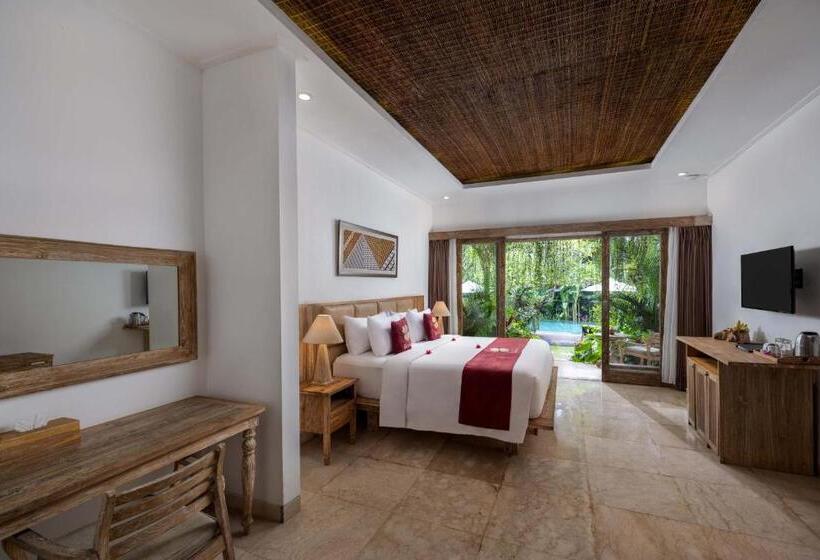 غرفة ديلوكس مطلة على حمام السباحة, The Kalyana Ubud Resort