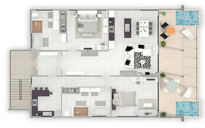 آپارتمان لوکس 1 خوابه, Tranquility Beach Anguilla Resort