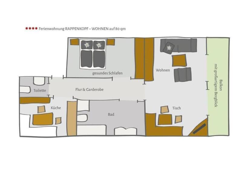 Апартаменты 1 Спальня, Gästehaus Rappenkopf