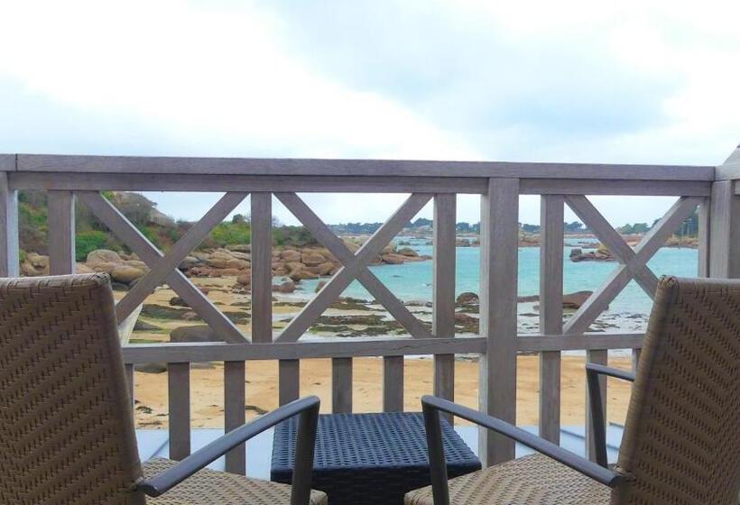 海景标准间带阳台, Logis Hôtel Saint Guirec Et De La Plage