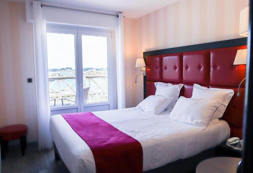海景标准间带阳台, Logis Hôtel Saint Guirec Et De La Plage