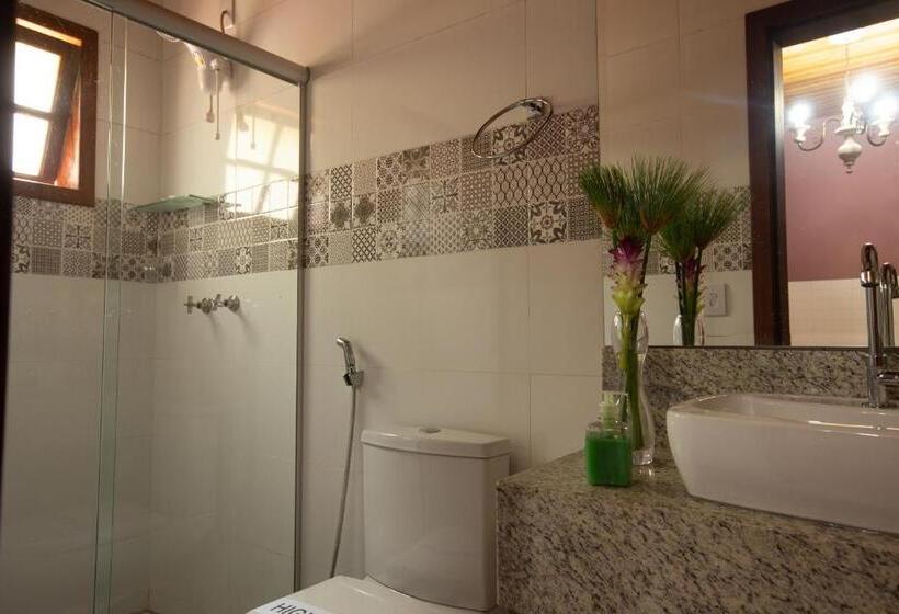 חדר סטנדרט לשלושה עם מרפסת, Ecopousada Serra Verde