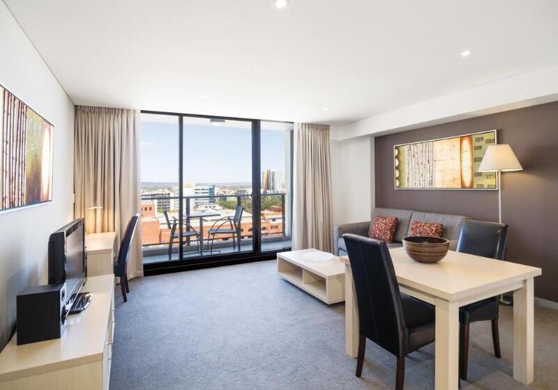 带1个卧室的豪华公寓, Oaks Adelaide Horizons Suites
