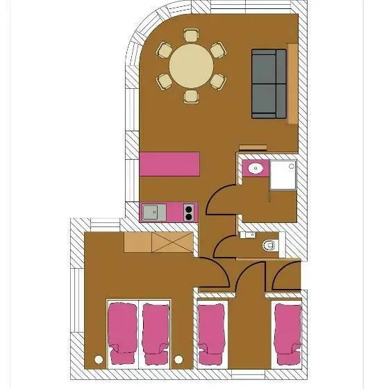 ２ベッドルームデラックスアパートメント, Landhaus Bromm