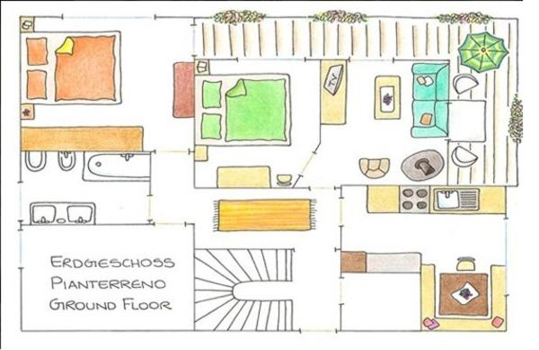 דירה בת חדר שינה 1 עם נוף, Ciasa De Zeno