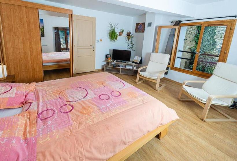 带大床的标准间, Au Château De Villelongue B&b