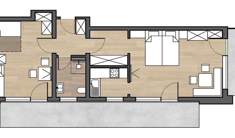 Апартаменты 2 Спальни, Bergzeit   Hotel & Appartements