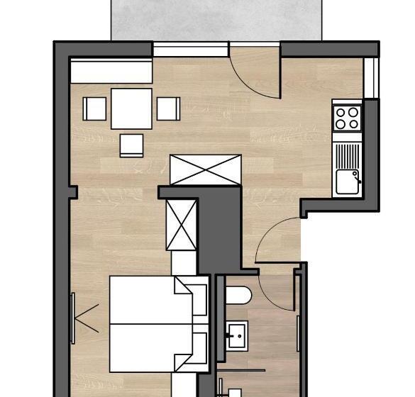 Апартаменты 1 Спальня, Bergzeit   Hotel & Appartements