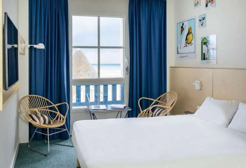 海の見えるダブルベッドスタンダードルーム, Ibis Styles Deauville Villers Plage