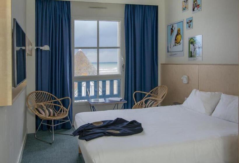 带海景的带双人床的标准间, Ibis Styles Deauville Villers Plage