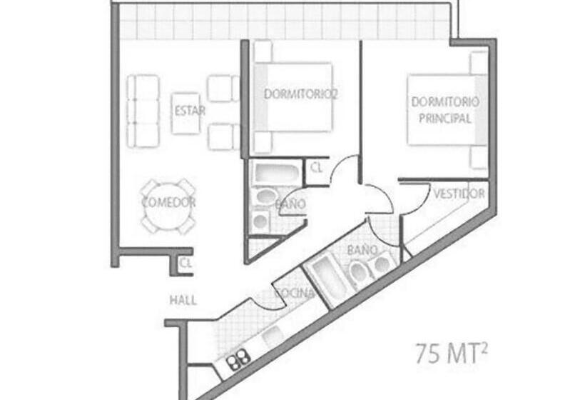 침실 2개 아파트, Versalles Suites