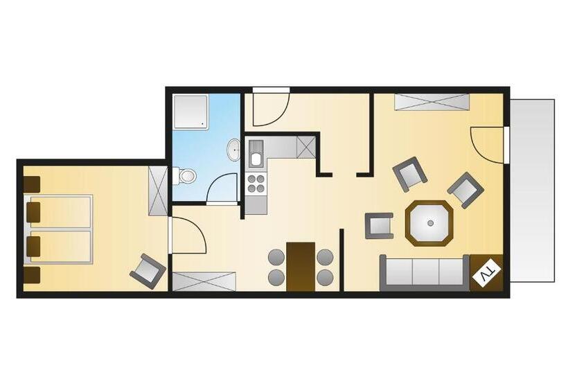 バルコニー付き１ベッドルームアパートメント, Landhaus Ruppaner