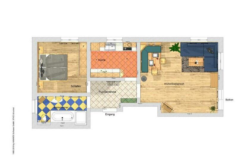 バルコニー付き１ベッドルームアパートメント, Gästehaus Arnspitzblick