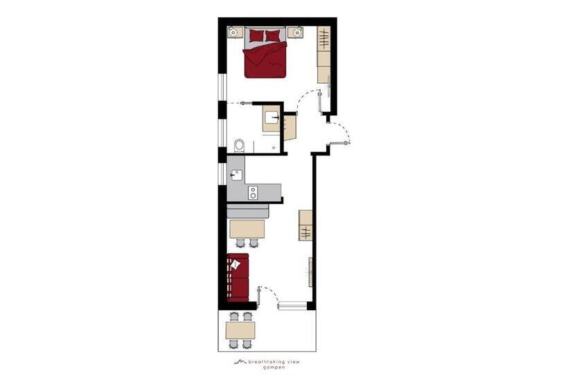 شقة غرفة نوم واحدة مزودة بشُرفة, Mountain Residence Alpenhof   Company Hotel Alpenhof Kg Sas Der Gasser Renate