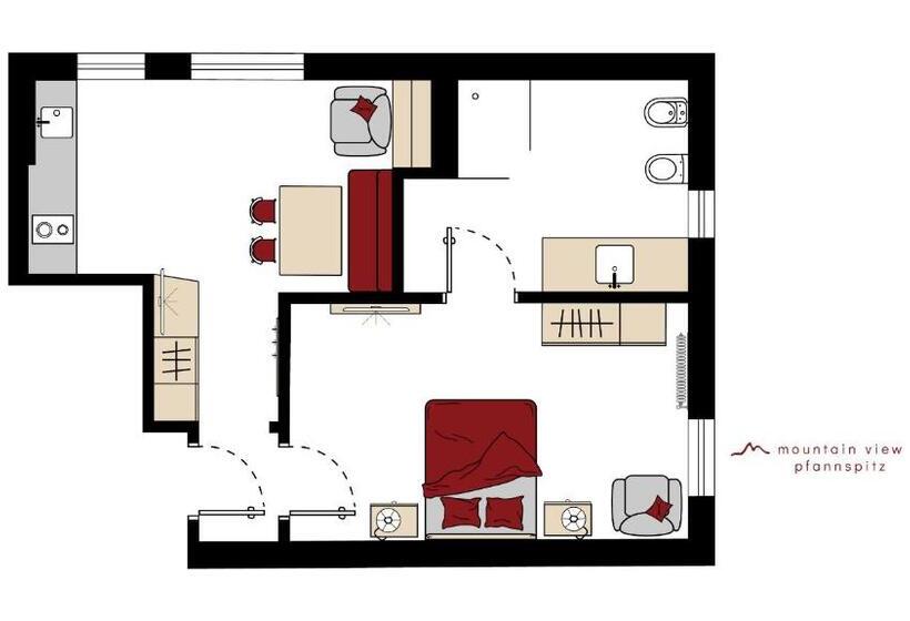 １ベッドルームアパートメント, Mountain Residence Alpenhof   Company Hotel Alpenhof Kg Sas Der Gasser Renate