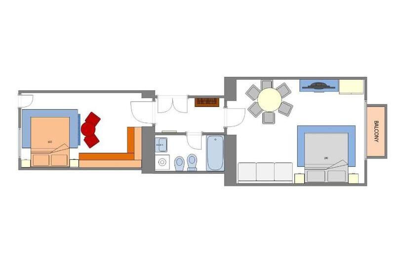 آپارتمان 1 خوابه با بالکن, Garden Apartments