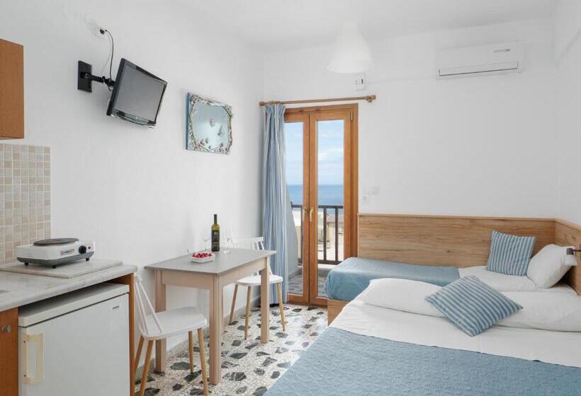 스탠다드 발코니 룸 바다 전망, Spiros Soula Family Hotel & Apartments