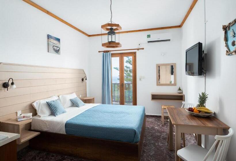 스탠다드 발코니 룸 바다 전망, Spiros Soula Family Hotel & Apartments