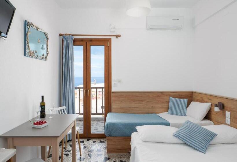 스탠다드 발코니 룸 바다 전망, Spiros Soula Family Hotel & Apartments