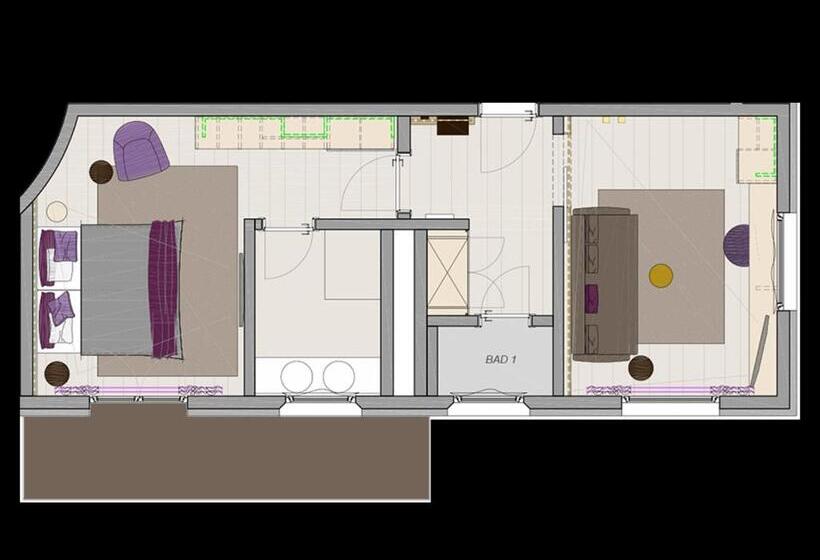 جناح مزوَّد بشرفة, Chalet Silvretta Hotel & Spa